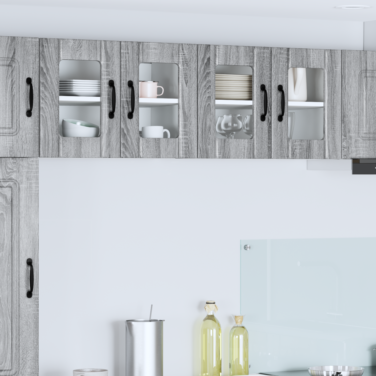 Virtuvės sieninė spintelė 2 pcs Pilkas Sonoma 60 x 31 x 40 cm