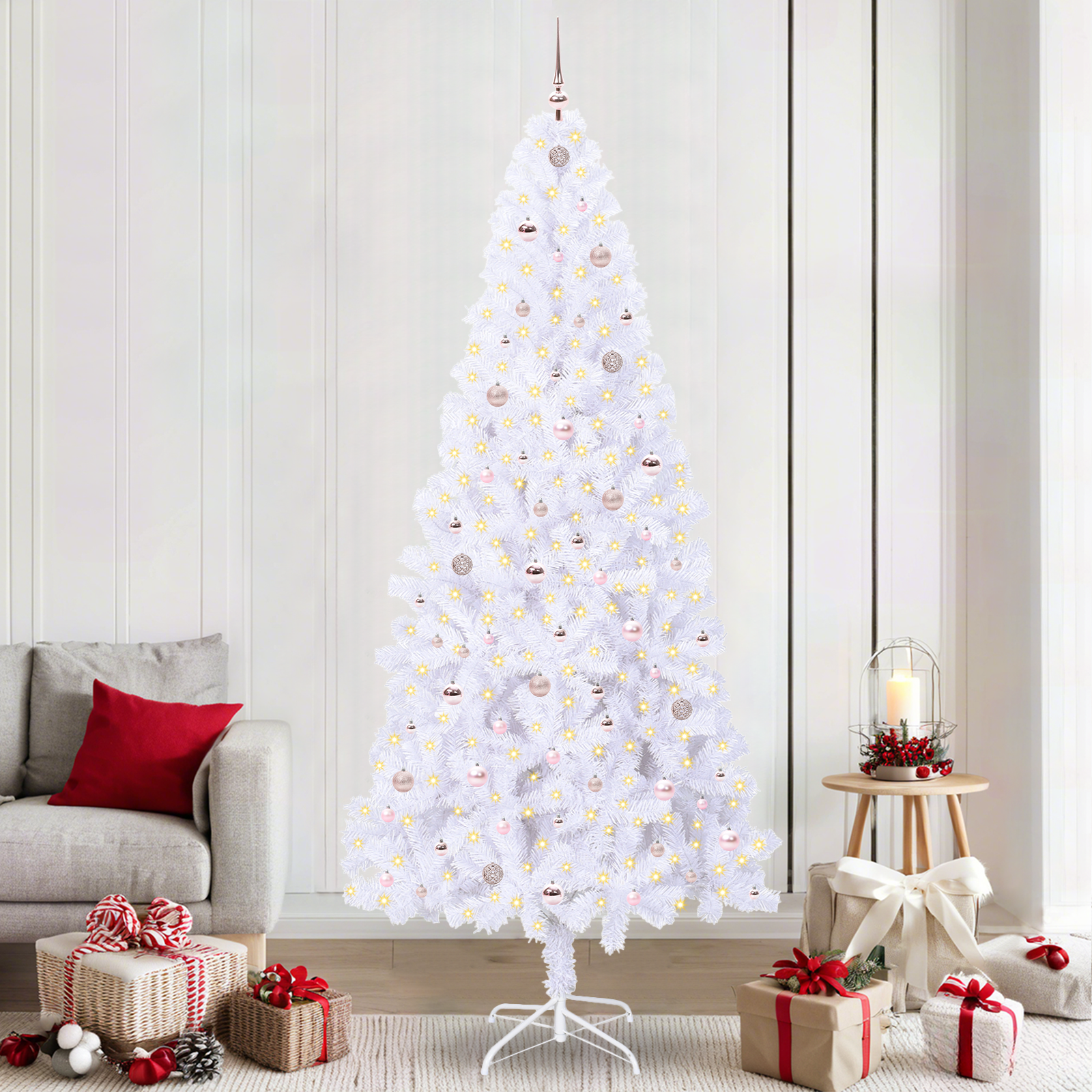 Dirbtinė Kalėdų eglutė SNOW SHINE, su 300 LED Balta 240 vnt.