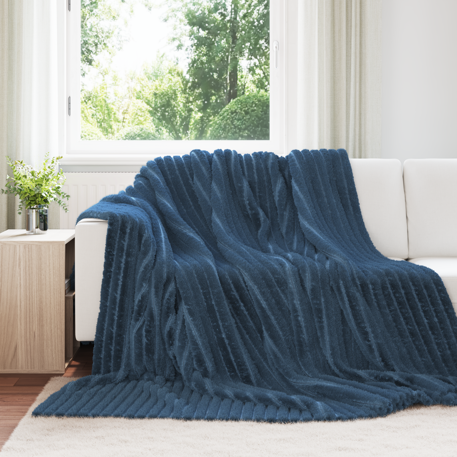 Mesti antklodės 6 pcs Jūrinė mėlyna 240 x 220 cm Flysas