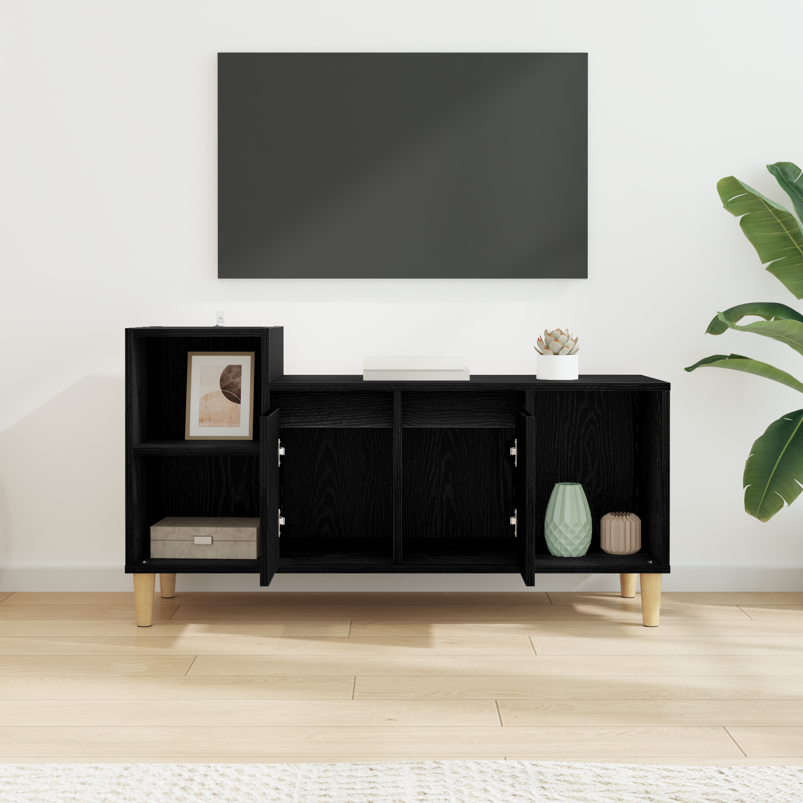 Televizoriaus spintelė Juodas ąžuolas 100 x 35 x 55 cm