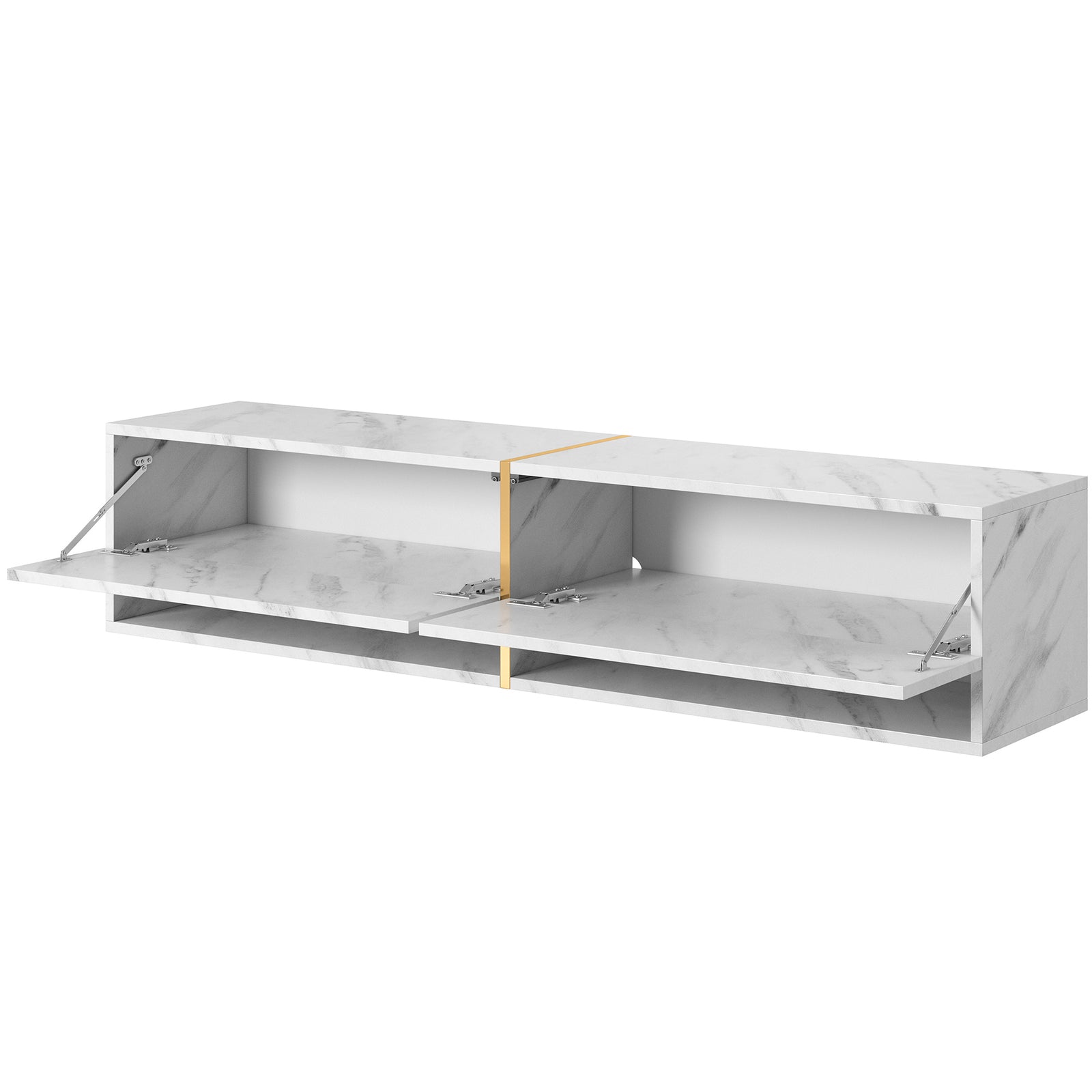 TV staliukas MIRRGO, balto marmuro, 140 cm