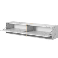 TV staliukas MIRRGO, balto marmuro, 140 cm
