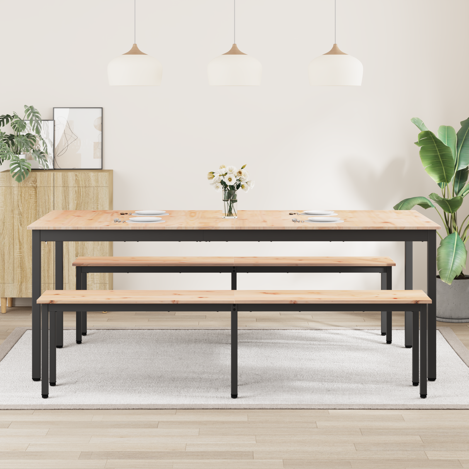 Pusdienu galds Dabīgs 200 x 100 x 75 cm