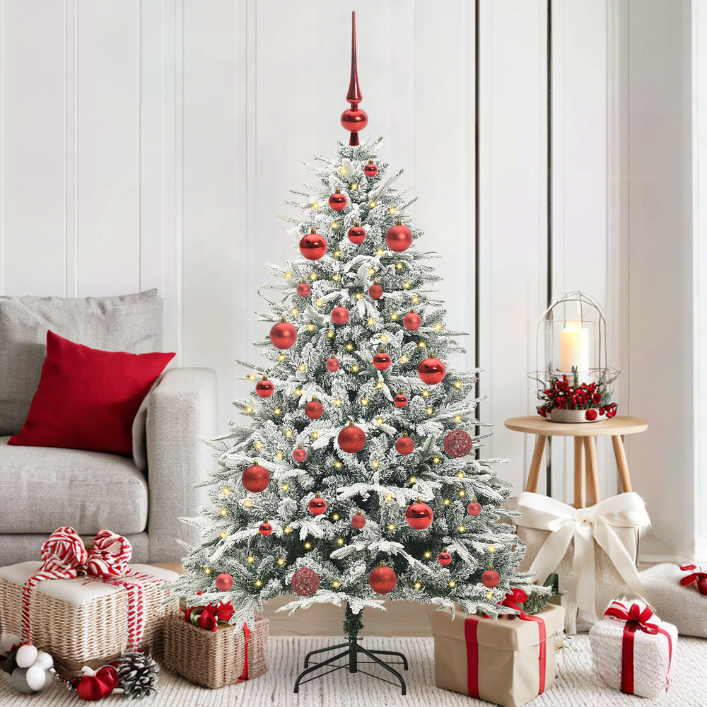 Artificial Pre-Lit Christmas Tree with Baubles Set