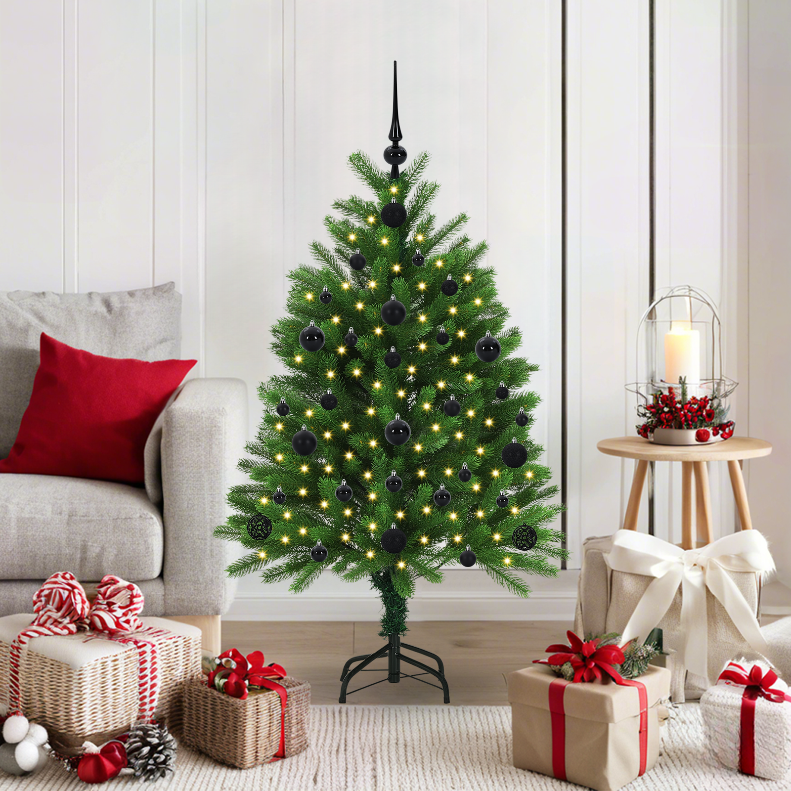 Kalėdų eglutė su 150 LED s stovu Žalia 120 cm PE