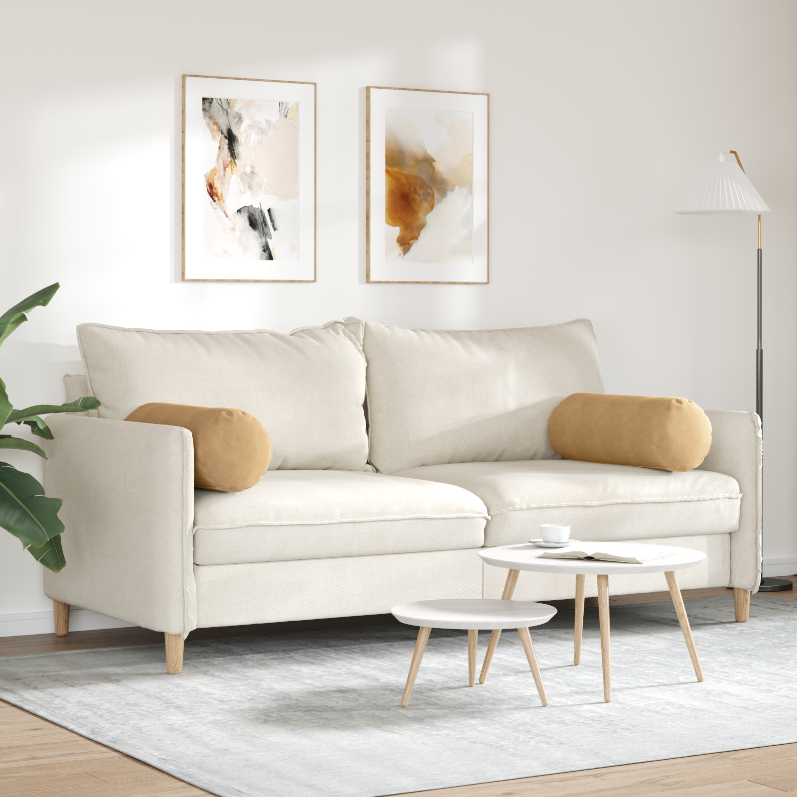 Pagalvės 2 pcs Ruda Ø 25 x 70 cm Kordūrinis audinys