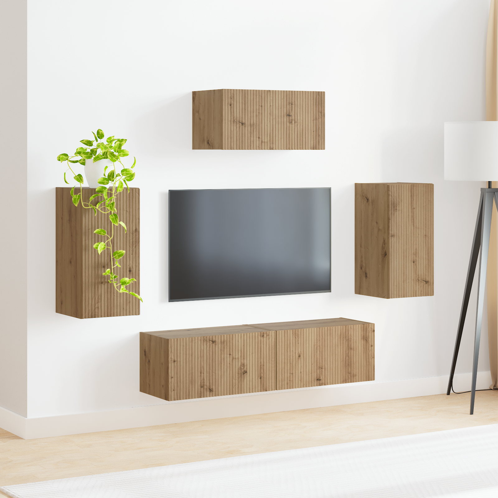 TV spintelių komplektas 5 pcs Amatininkų ąžuolas