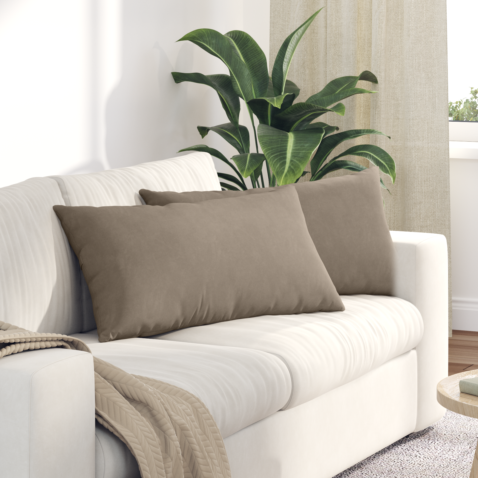 Sofa Pagalvės 2 pcs Taupe 80 x 40 cm audinys