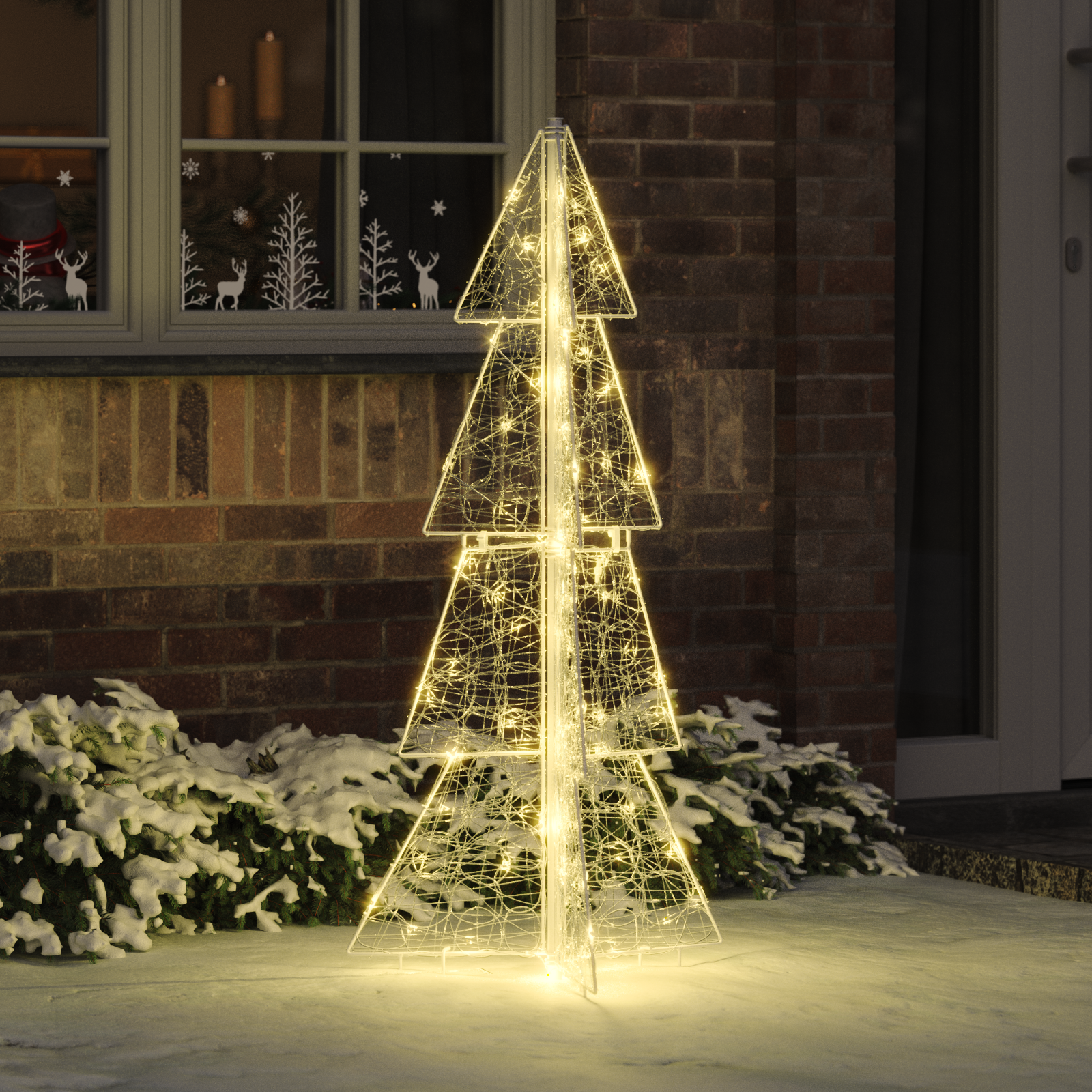Kalėdų eglutė su 100 LED Šilta balta 120 cm Akrilas