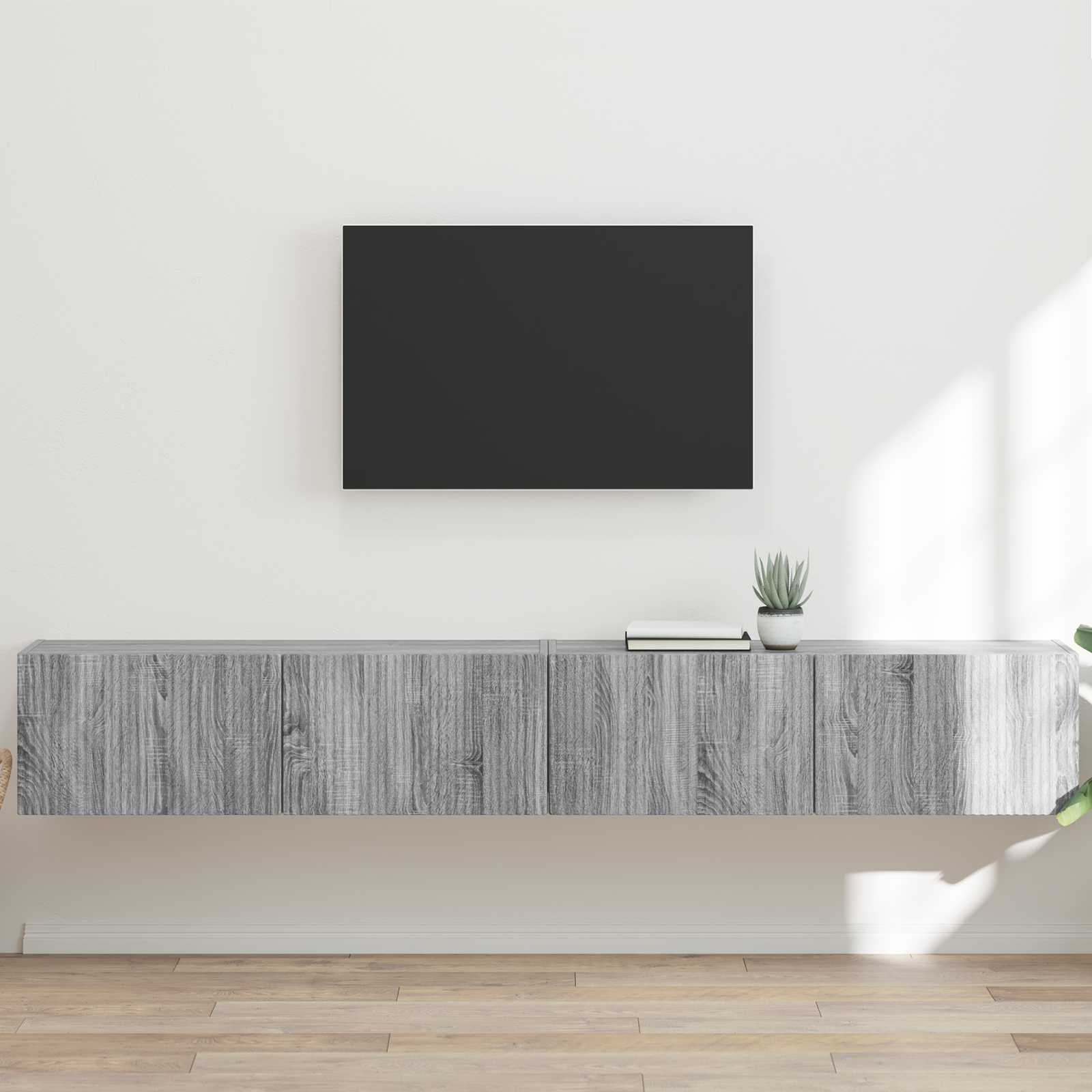 TV sieninė spintelė 2 pcs Pilkas Sonoma 98 x 31 x 29,5 cm