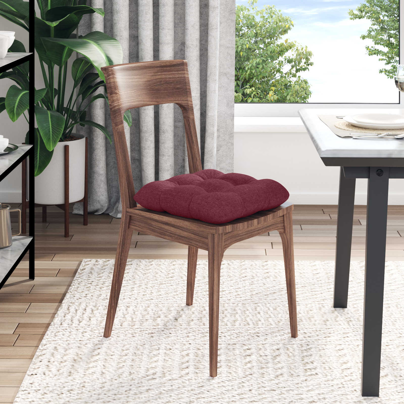 Sėdynių pagalvėlės 4 pcs Vyno raudona 40 x 40 x 12 cm audinys