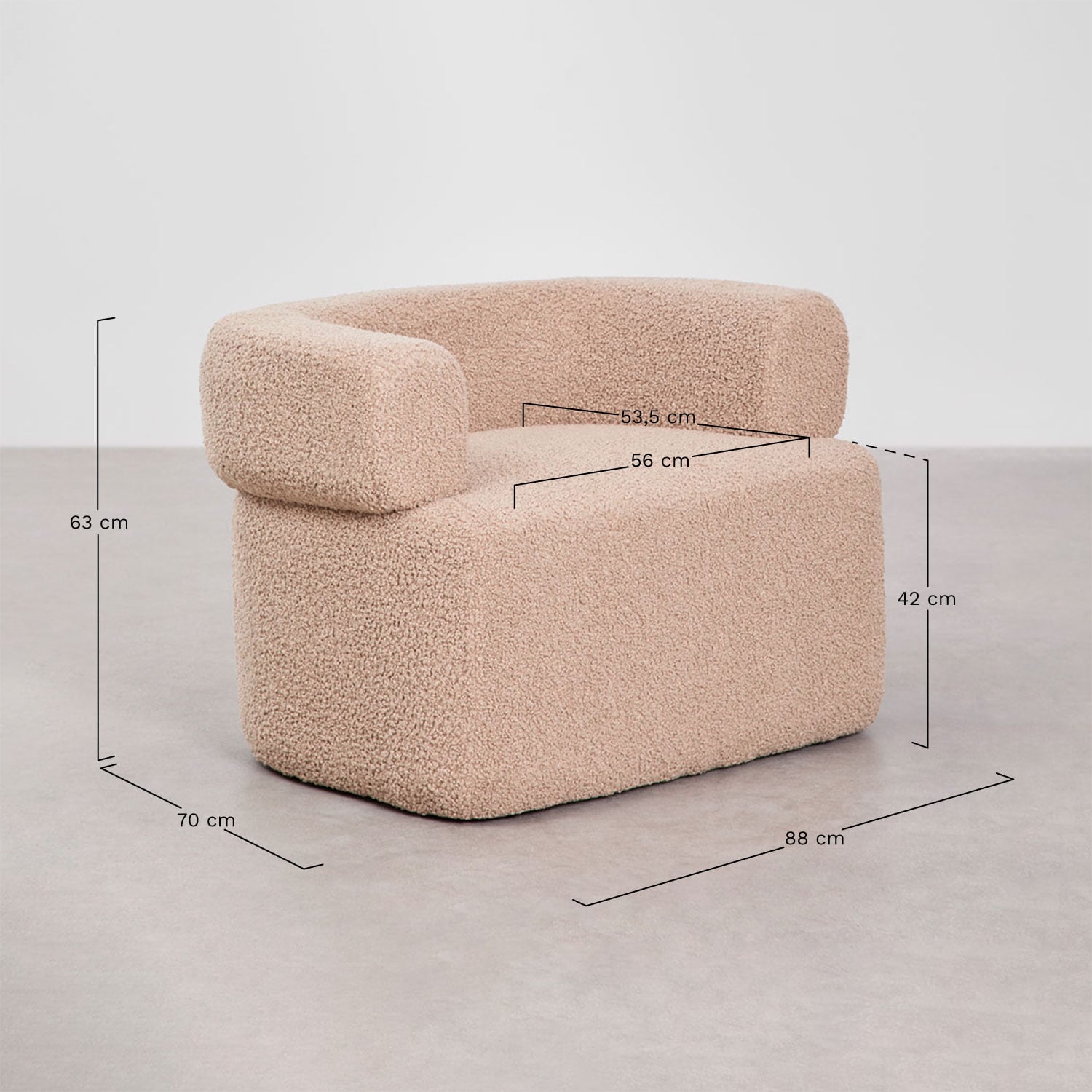 Armchair NAVAORA, brown