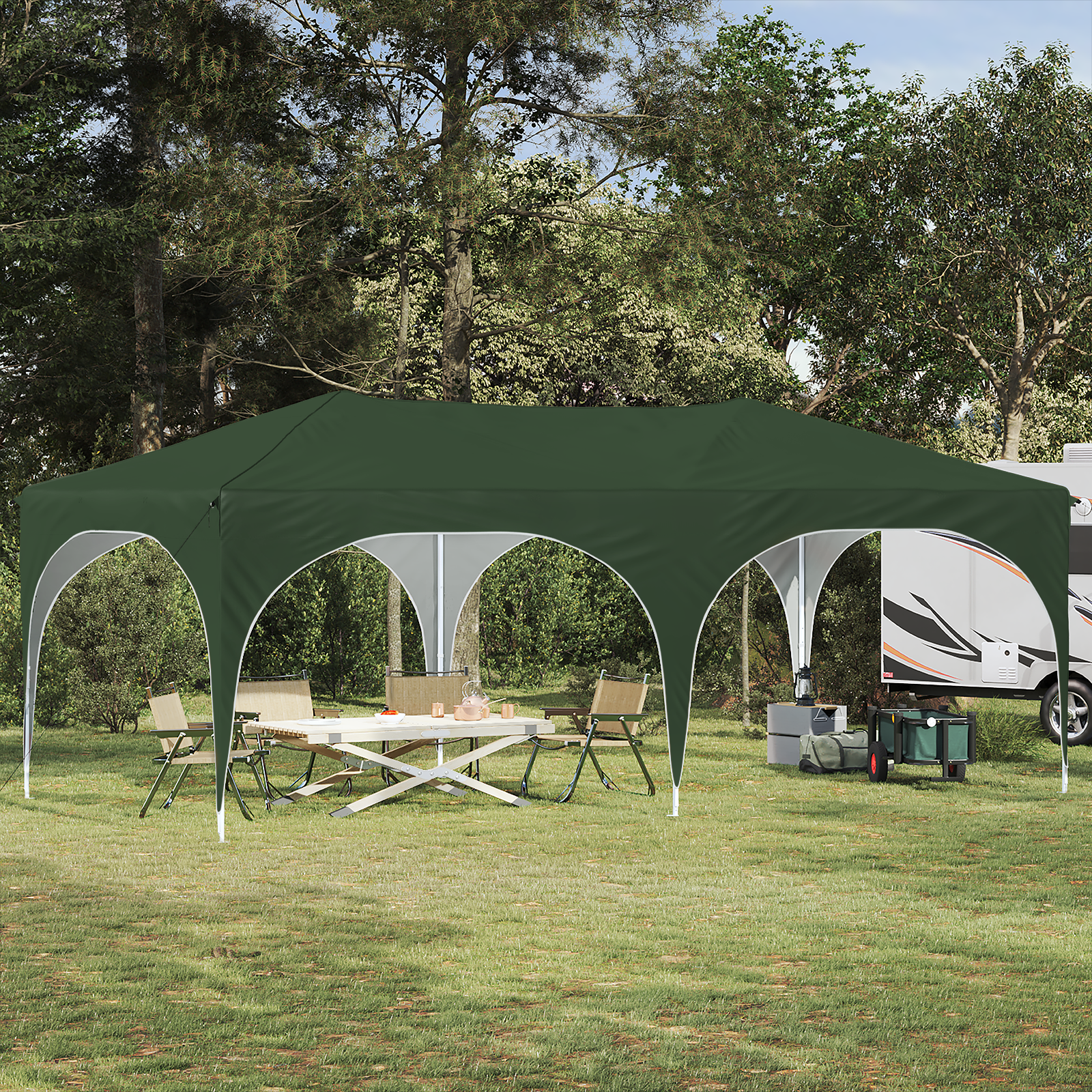 Pop-up šventinis palapinė Žalia 575 x 288 x 245 cm