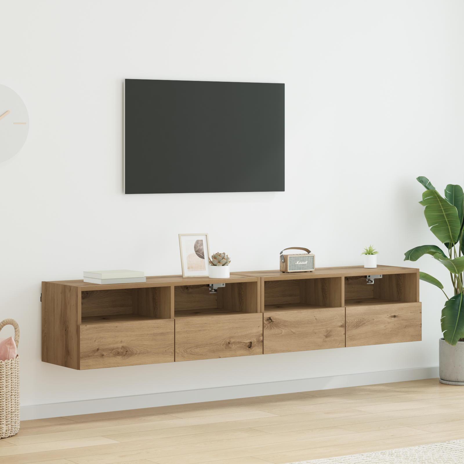 TV sieniniai spintelės 2 pcs Amatininkų ąžuolas 80 x 30 x 30 cm
