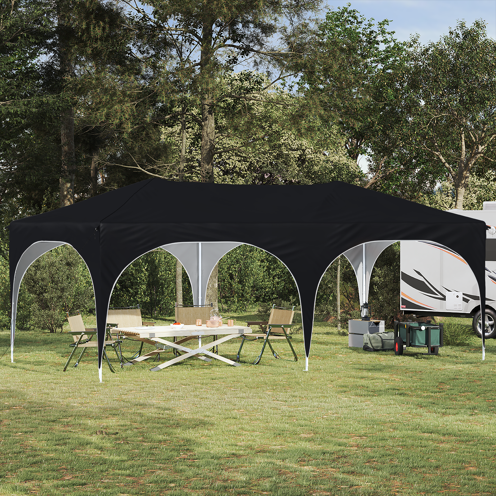 Pop-up šventinis palapinė Juoda 575 x 288 x 245 cm