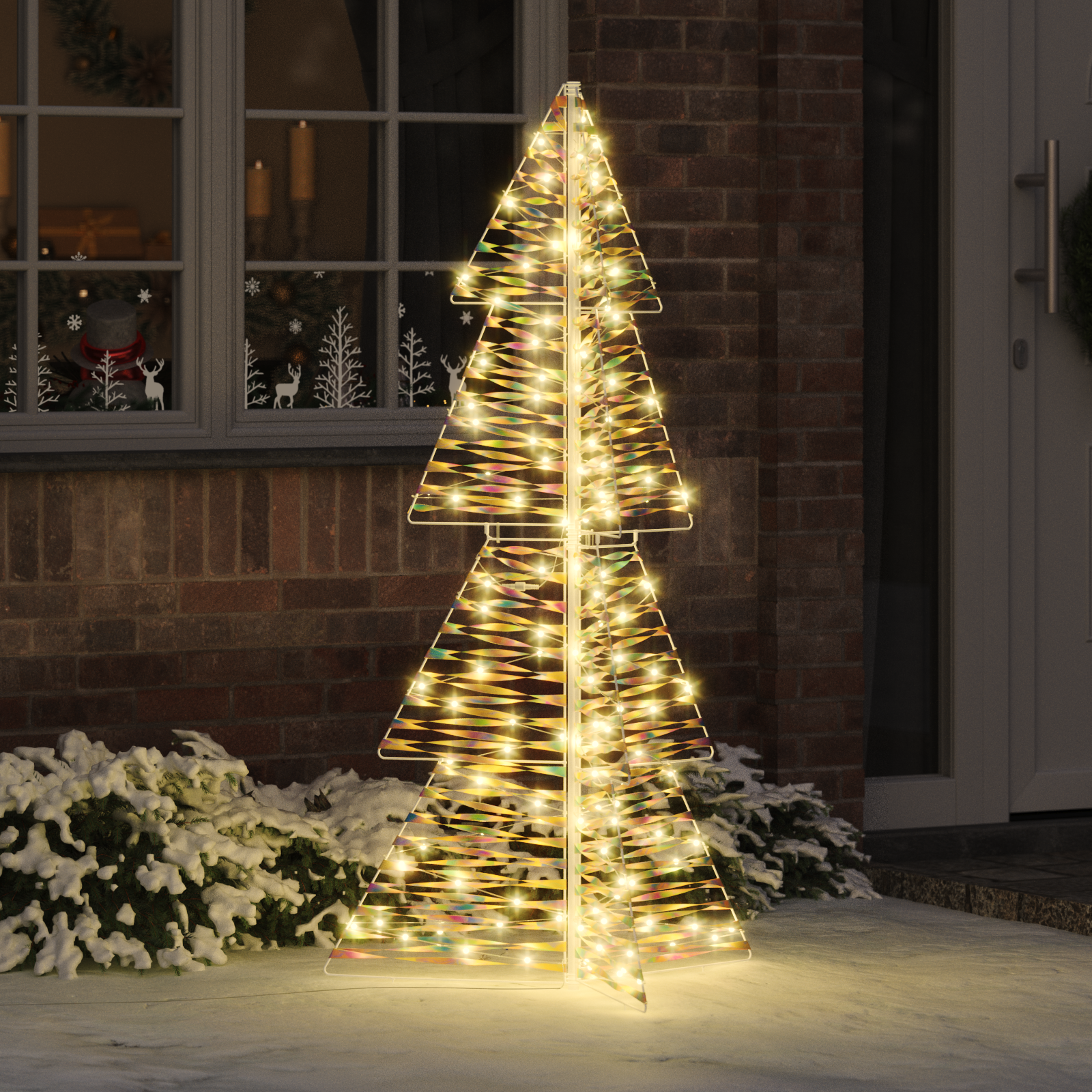 Ziemassvētku egle ar 160 LED silti balta 150 cm PET