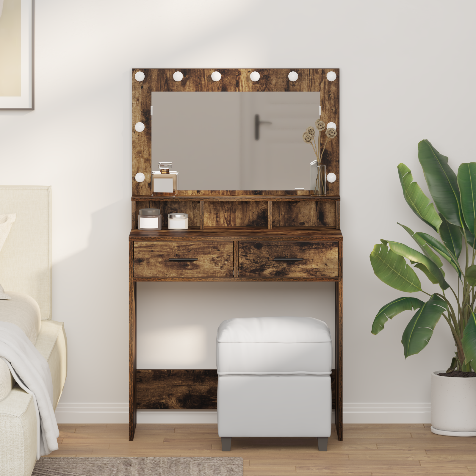 Makiažo stalas Rūkyta ąžuolas 79 x 41 x 135 cm Apdirbta mediena