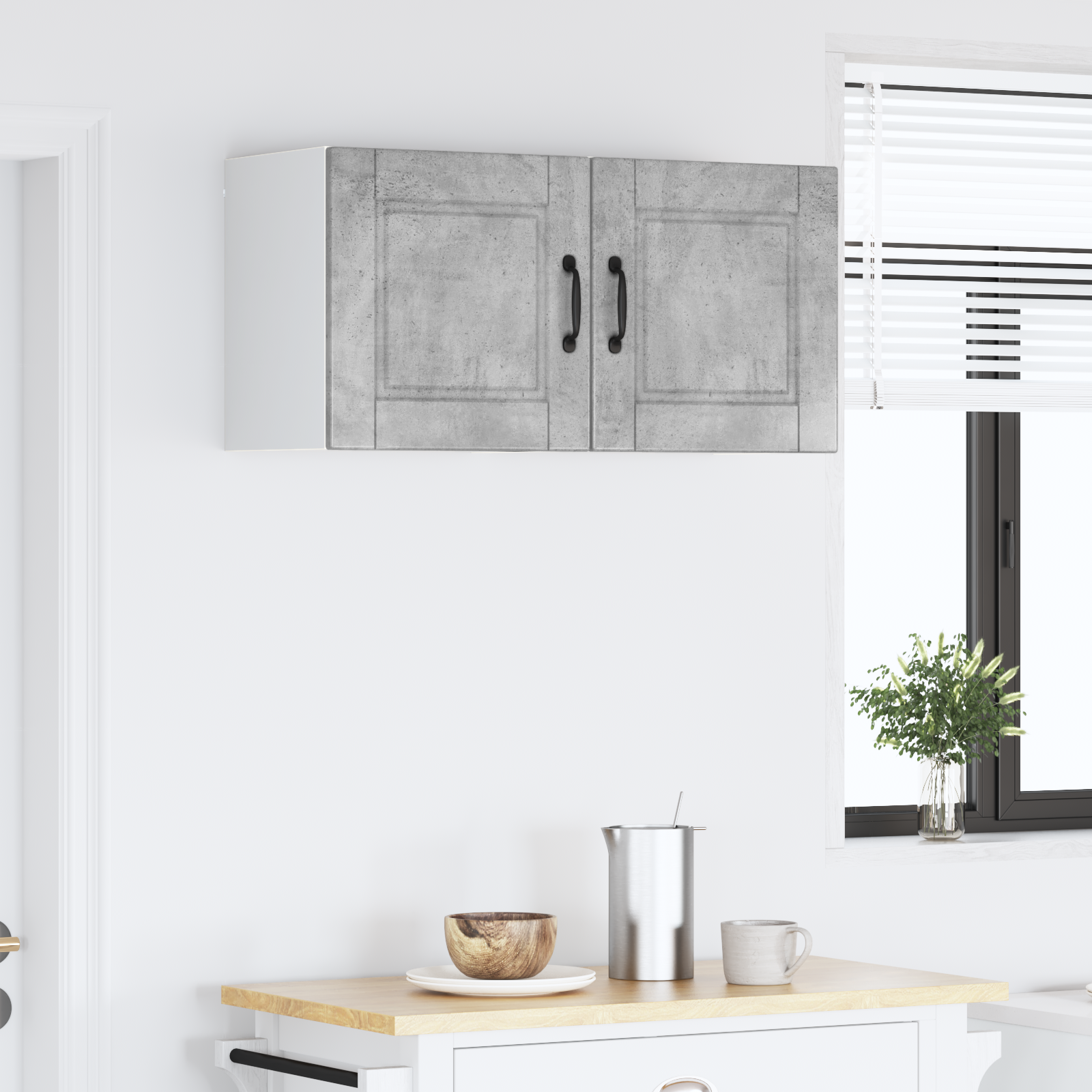 Virtuvės spintelė su lentyna 2 pcs Betono pilka 40 x 31 x 40 cm