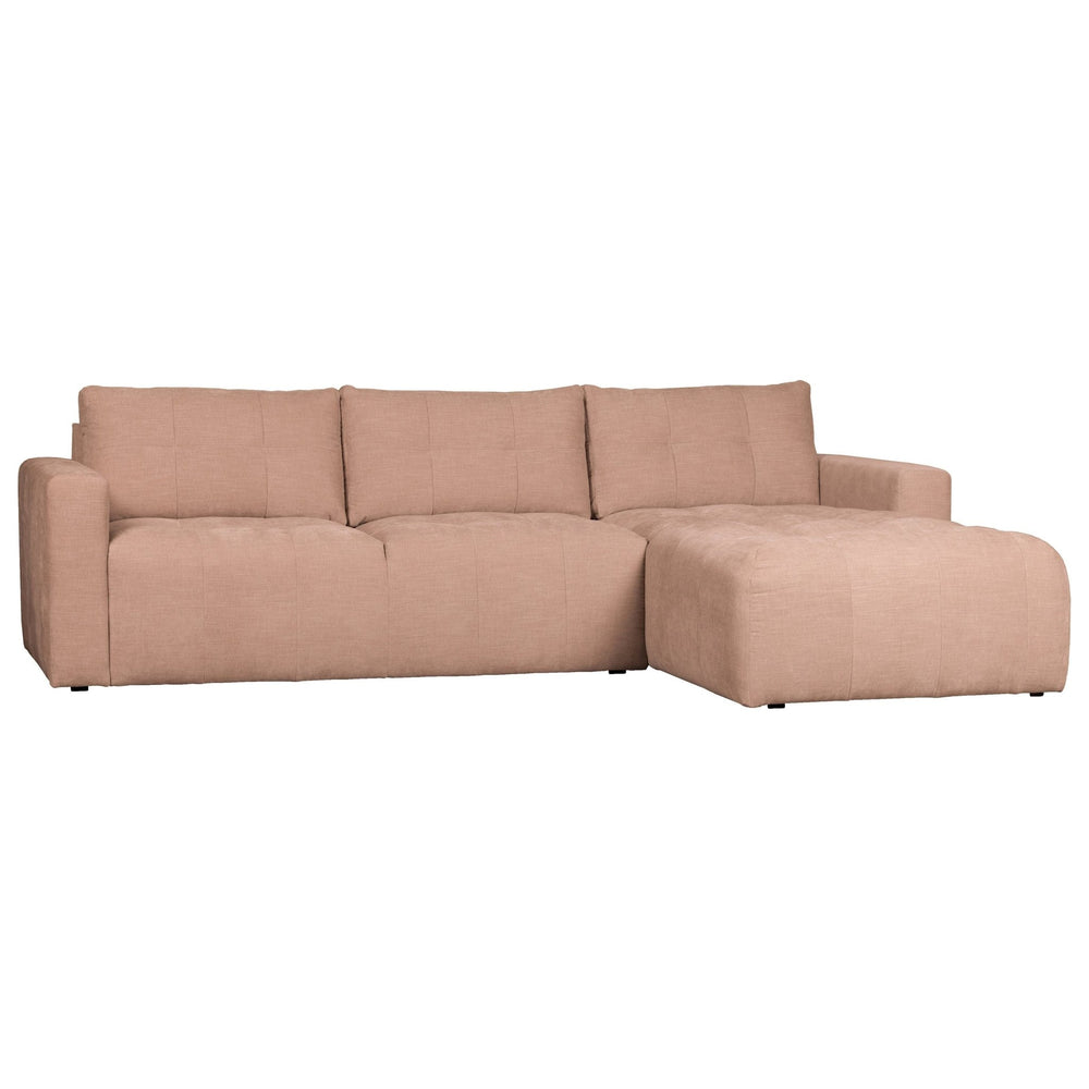 "Bar" dešinės pusės kampinė sofa, rožinė spalva - Namų Idėja