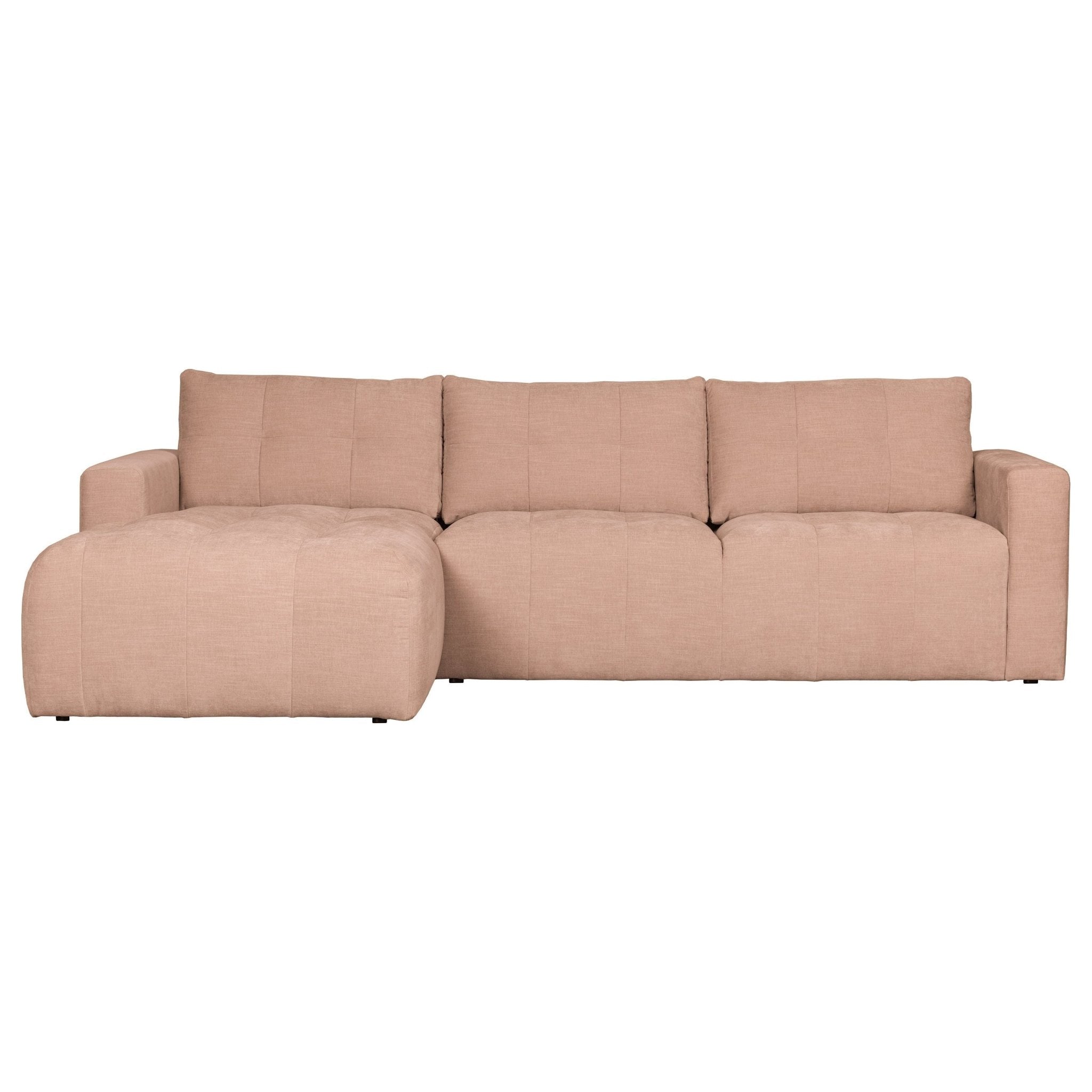 "Bar" kairės pusės kampinė sofa, rožinė - Namų Idėja