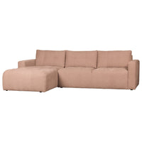"Bar" kairės pusės kampinė sofa, rožinė - Namų Idėja
