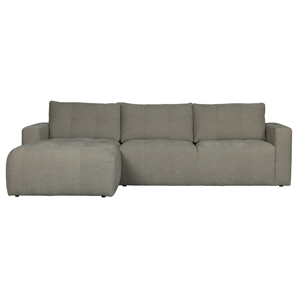 "Bar" kairės pusės kampinė sofa, šiltai pilka - Namų Idėja