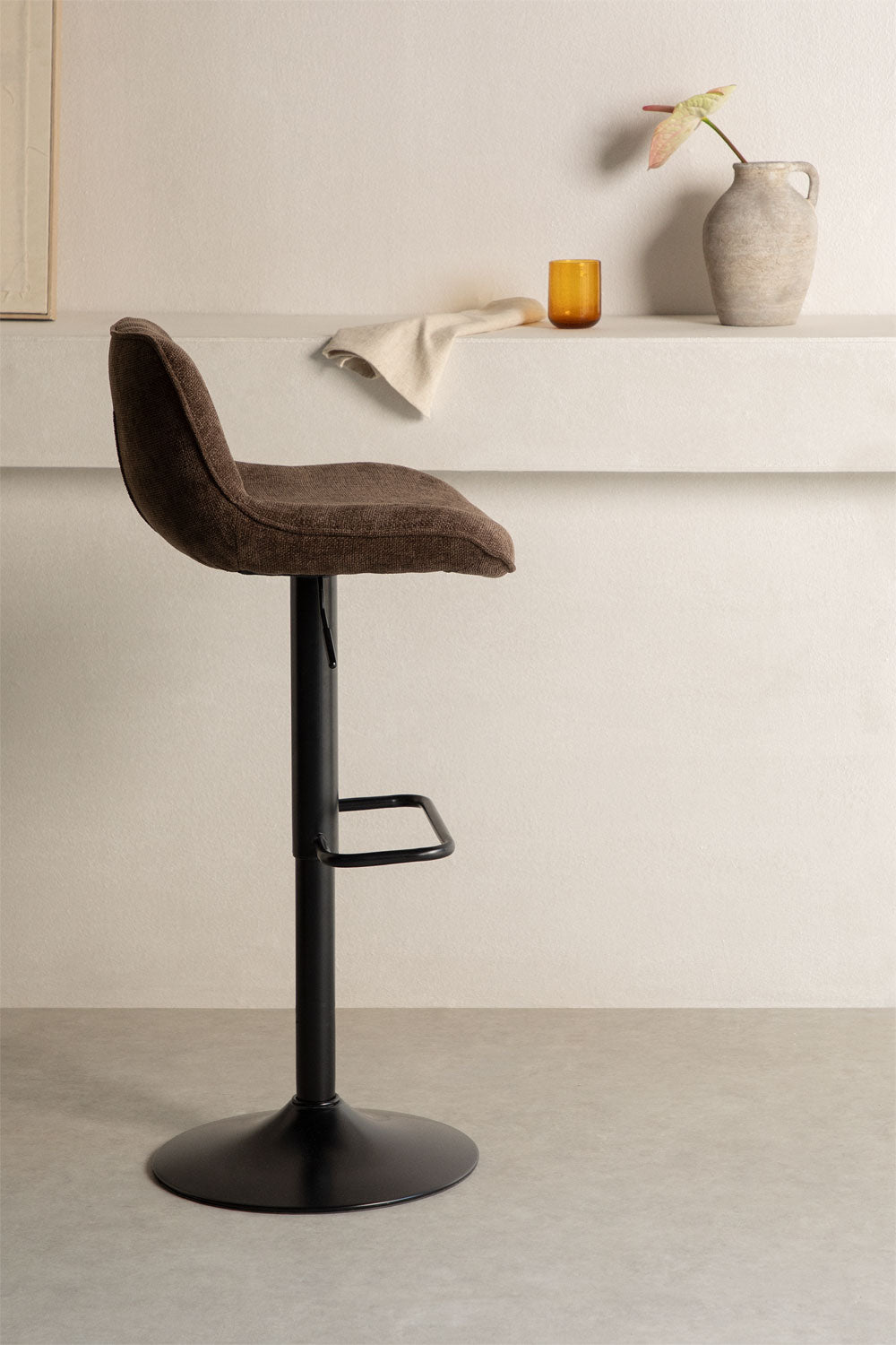 Bar Stool GAURA, black / brown