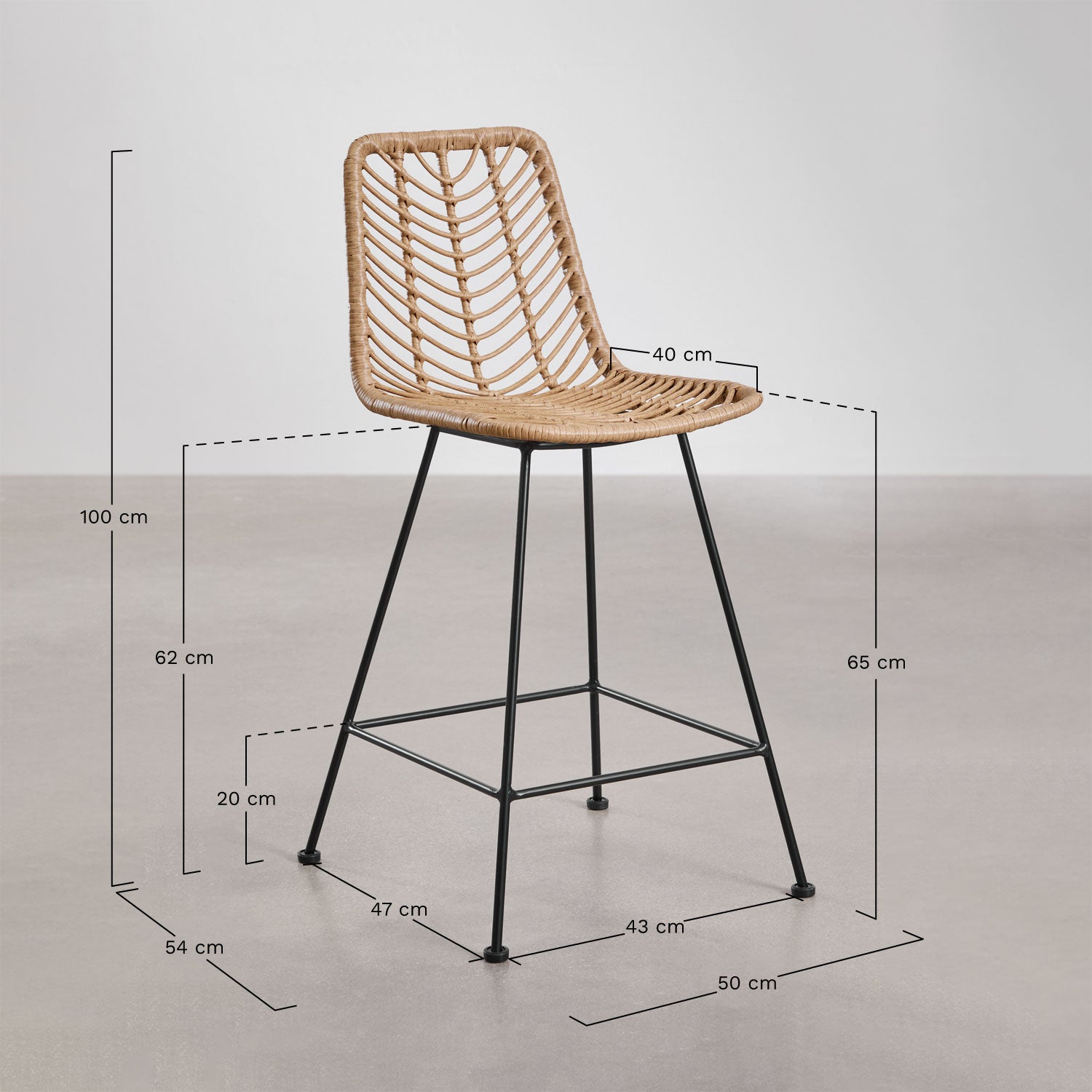 Bar stool GRANO, honey, 65 cm (2 pcs)