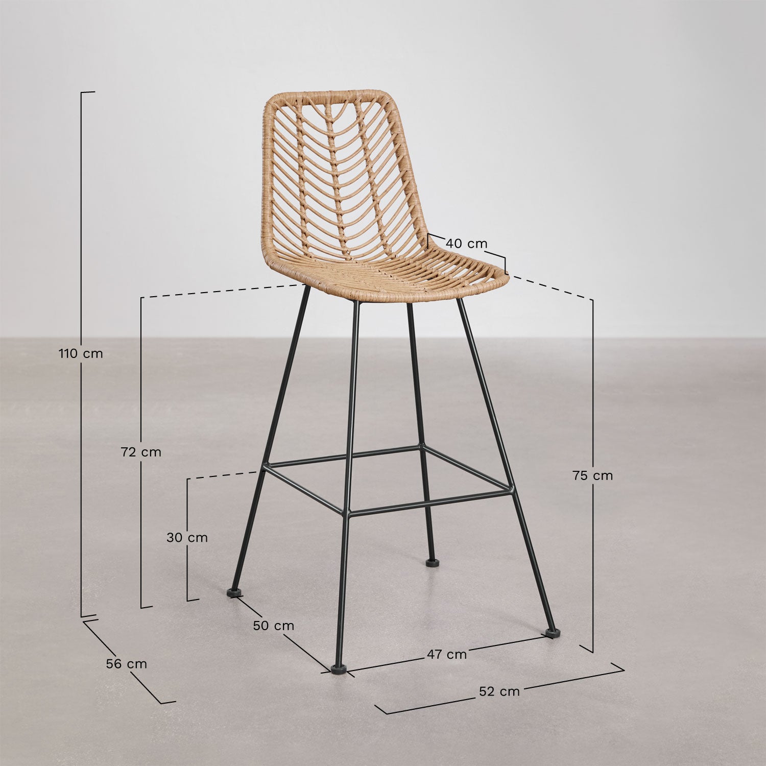 Baro kėdė GRANO, medaus, 75 cm (1 var.)
