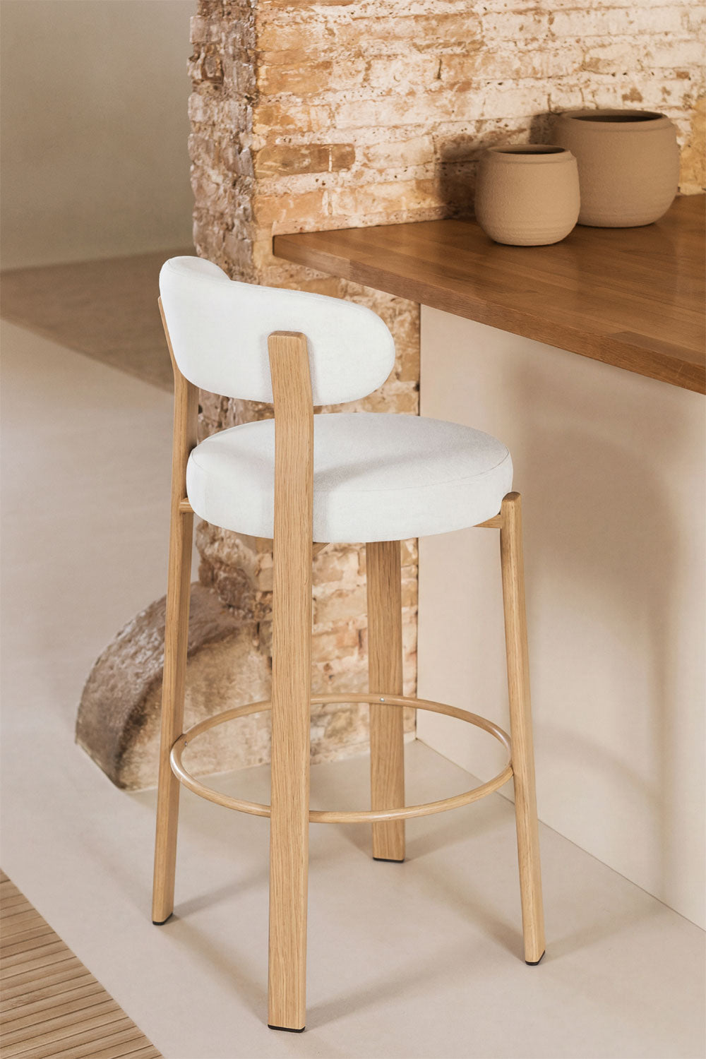 Baro kėdė JOLIE, natūrali/smėlinė, 75 cm