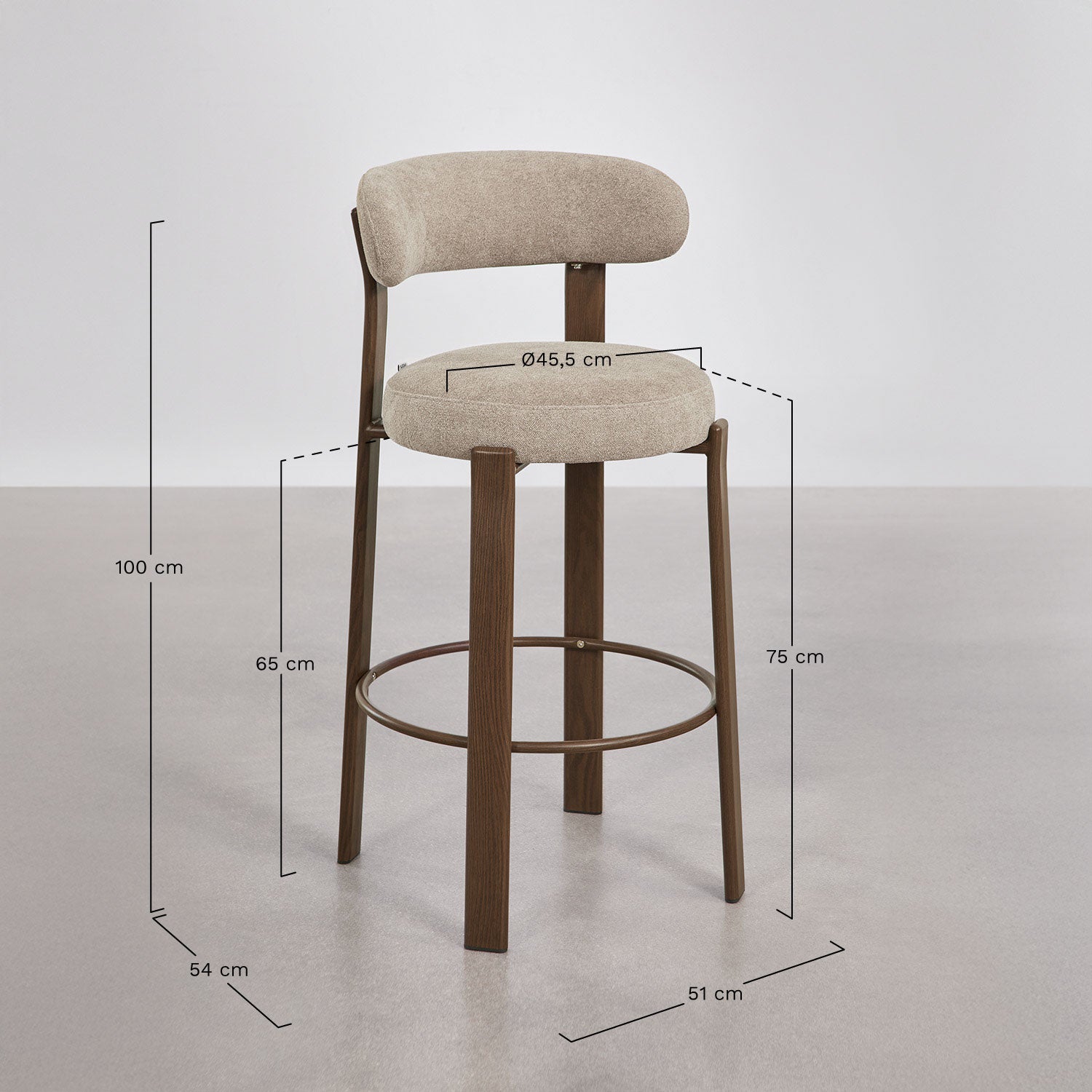 Baro kėdė JOLIE, tamsi/smėlinė, 75 cm