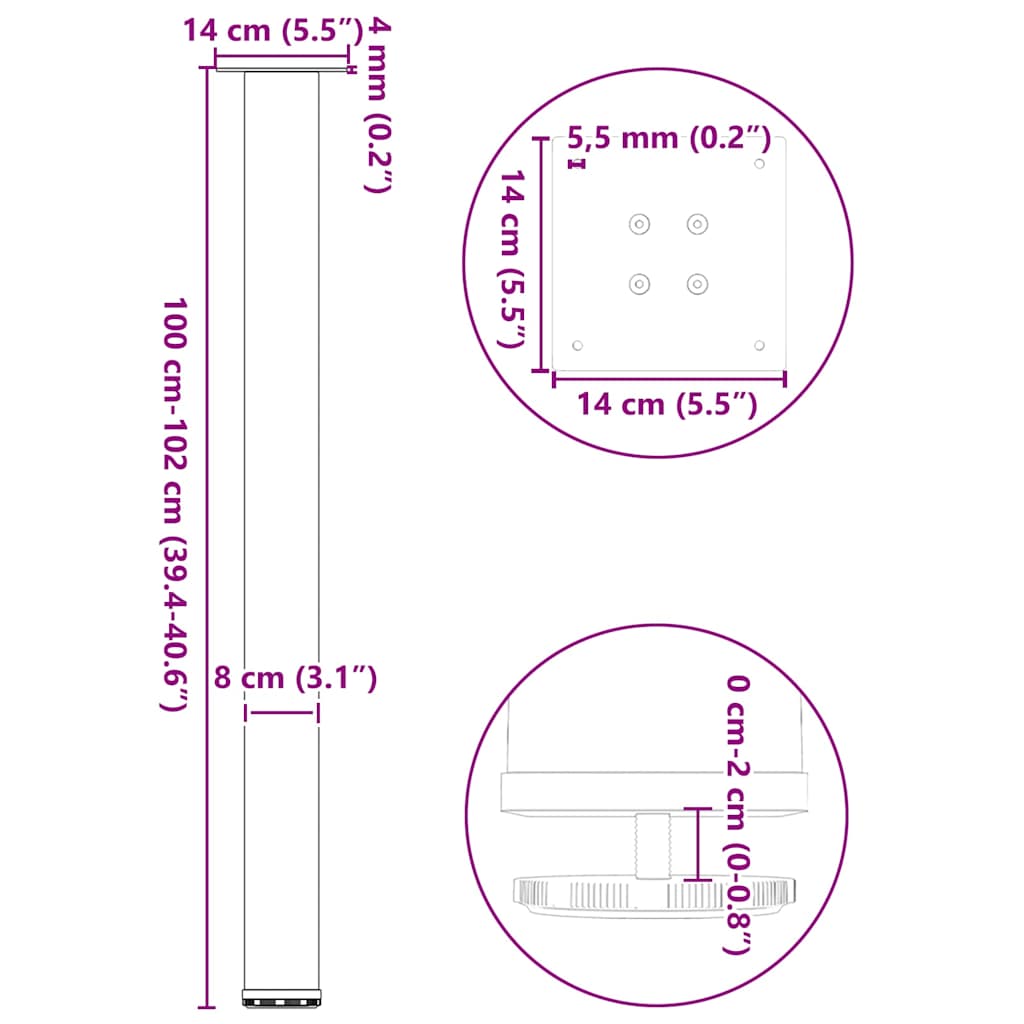 Baro stalo kojos, 4 vnt., antracito spalvos, 100 - 102 cm, plienas - Namų Idėja