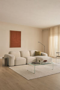 Modulinė sofa BASTIENA, storas baltas šenilas boucle