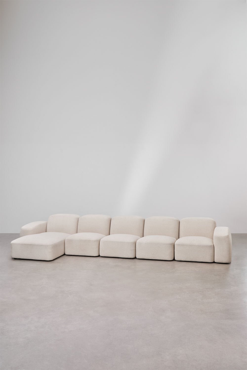 Modulinė sofa BASTIENA, boucle, storas baltas šenilas spalva