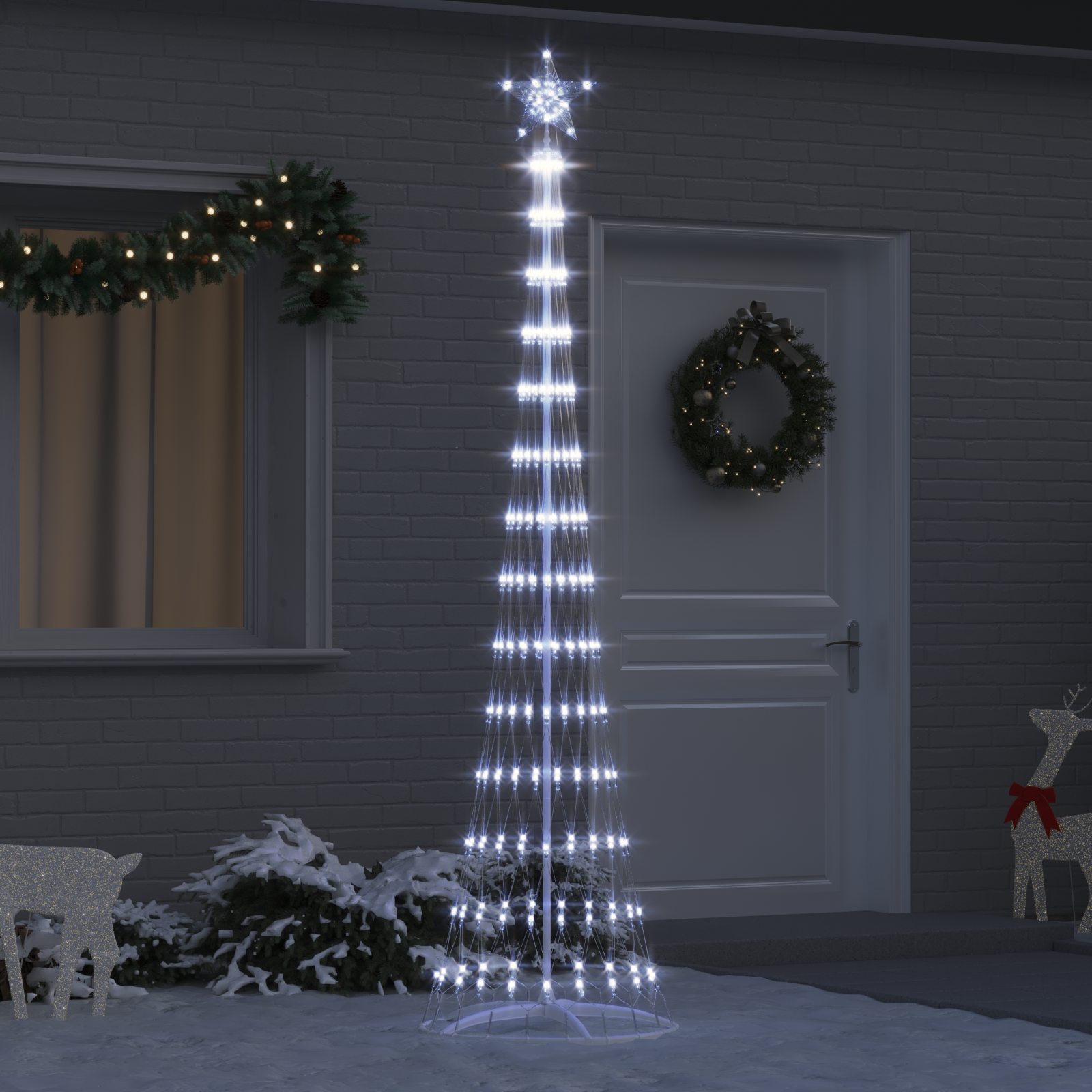 LED Kalėdų medis WINTER WINTER, stovu Šalta balta 70 x 70 x 250 cm. metalas