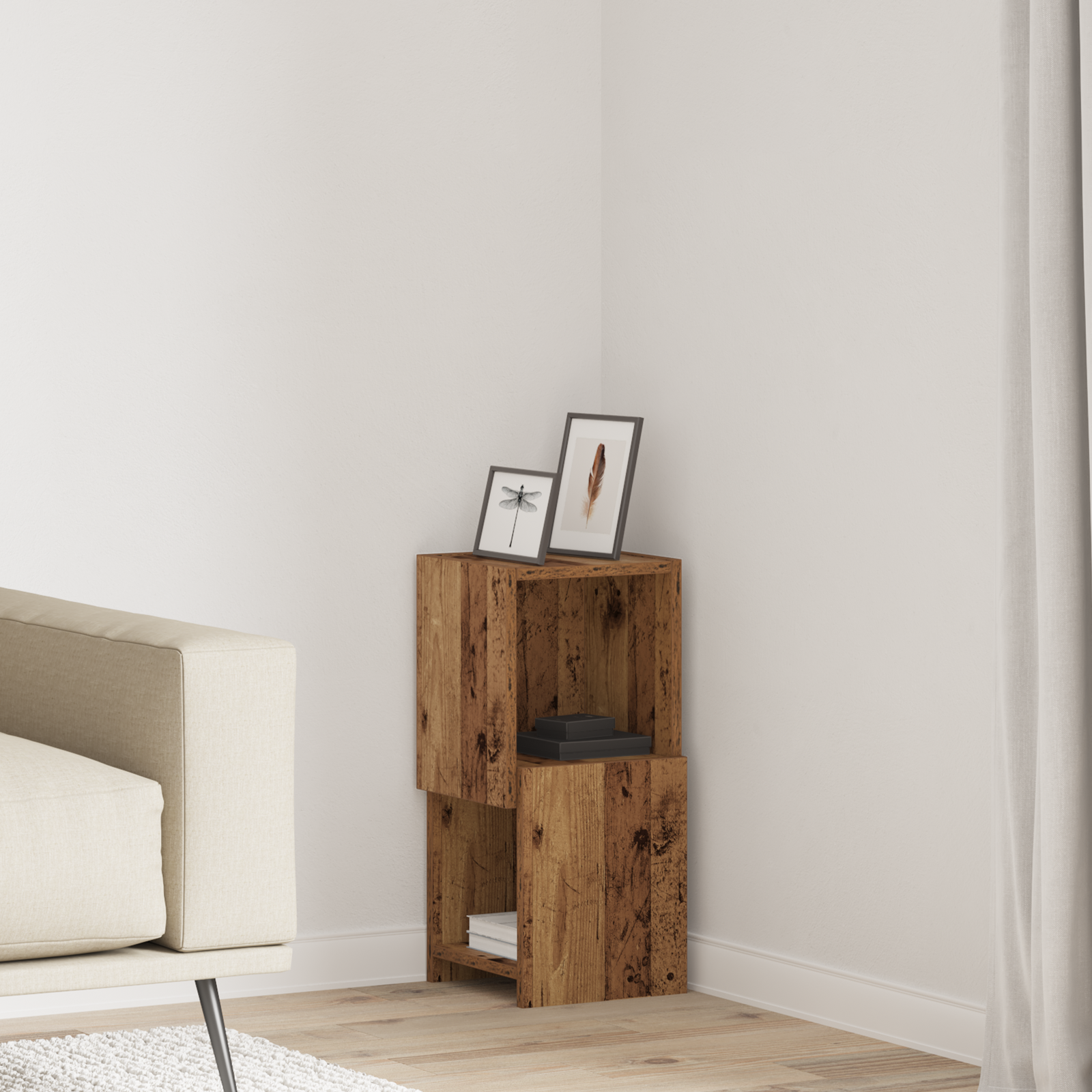 Corner Cabinet White 25.5x25x55cm Engineered wood