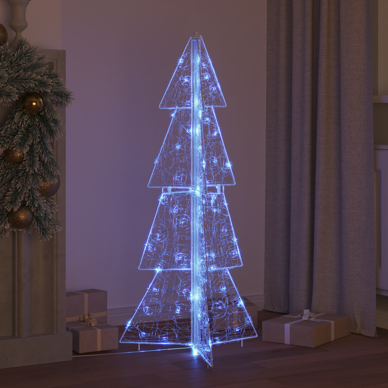 Christmas Tree with 100 LED Blue 120 cm Acrylic