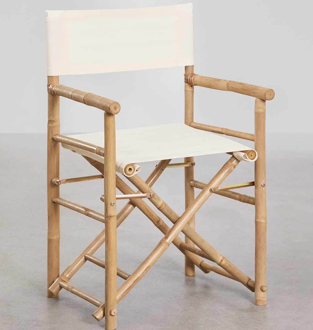 Outdoor chair WOODY, bamboo, white