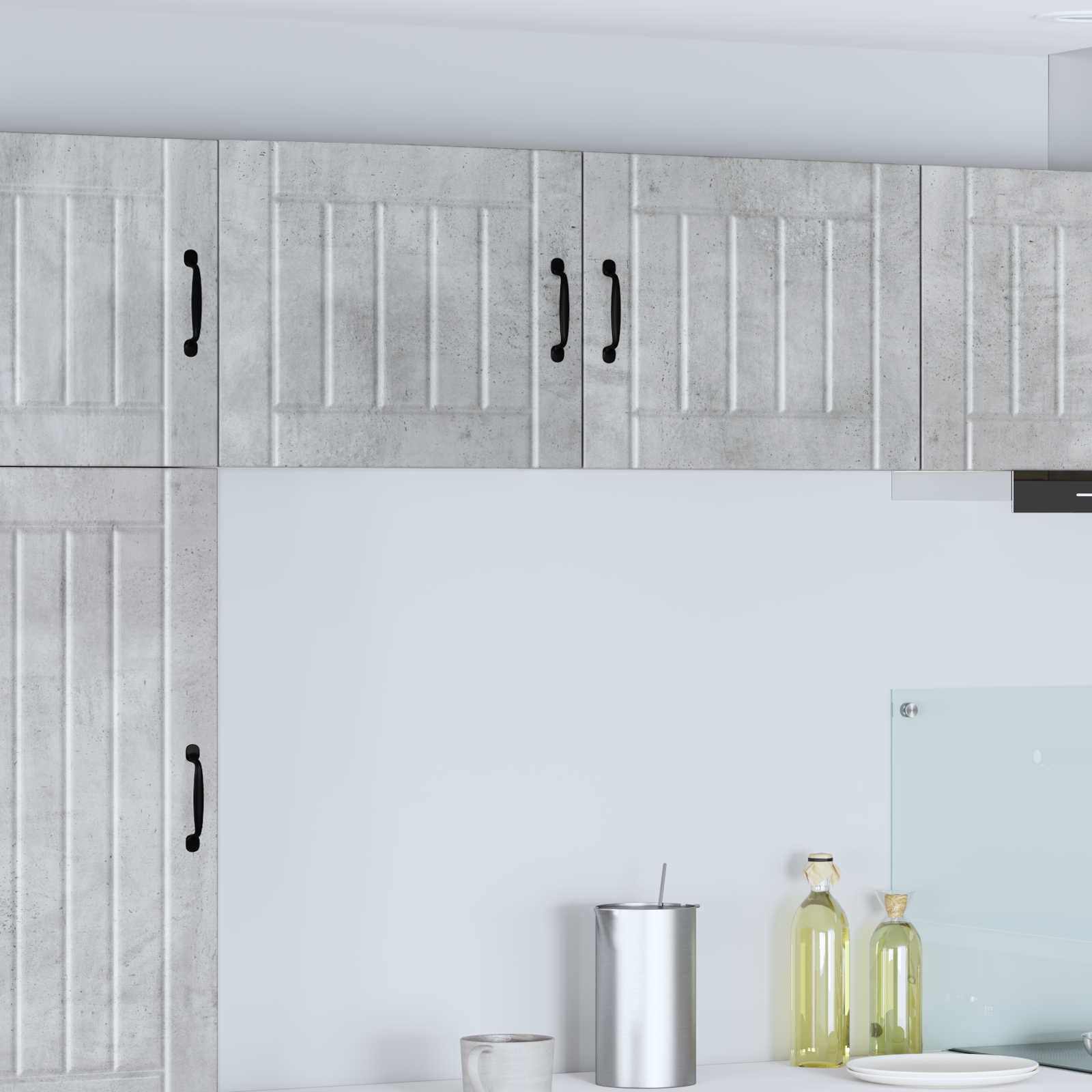 Virtuvės sieninė spintelė 2 pcs Betono pilka 50 x 31 x 40 cm