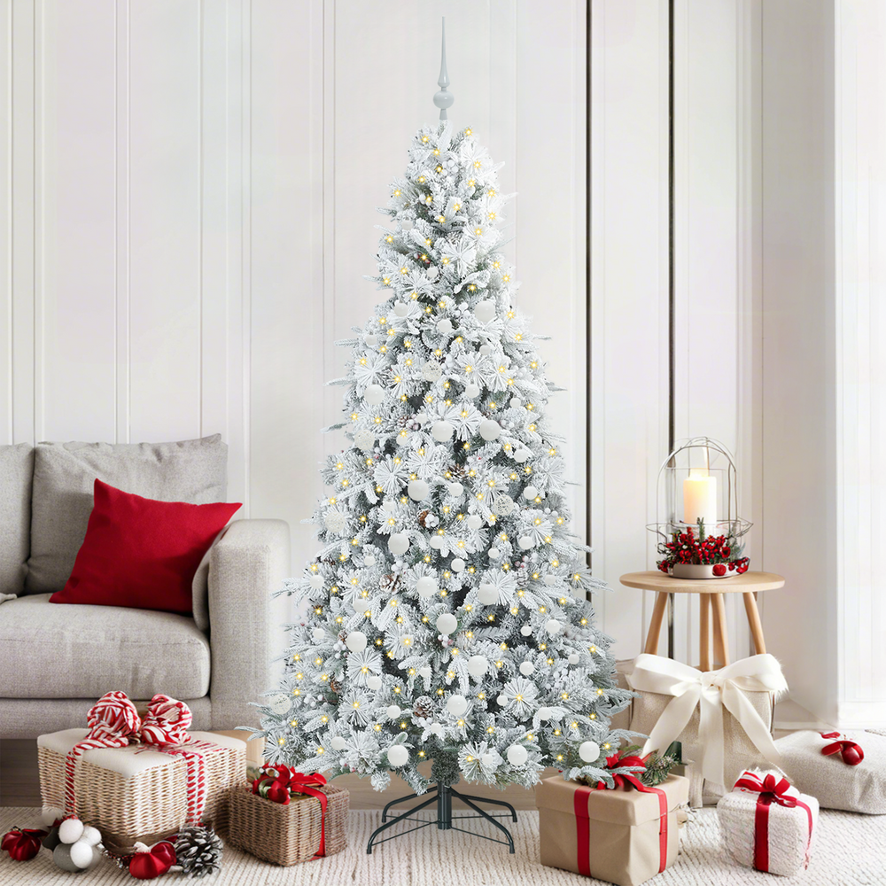 Artificial Folding Christmas Tree White 180 cm PE and PVC