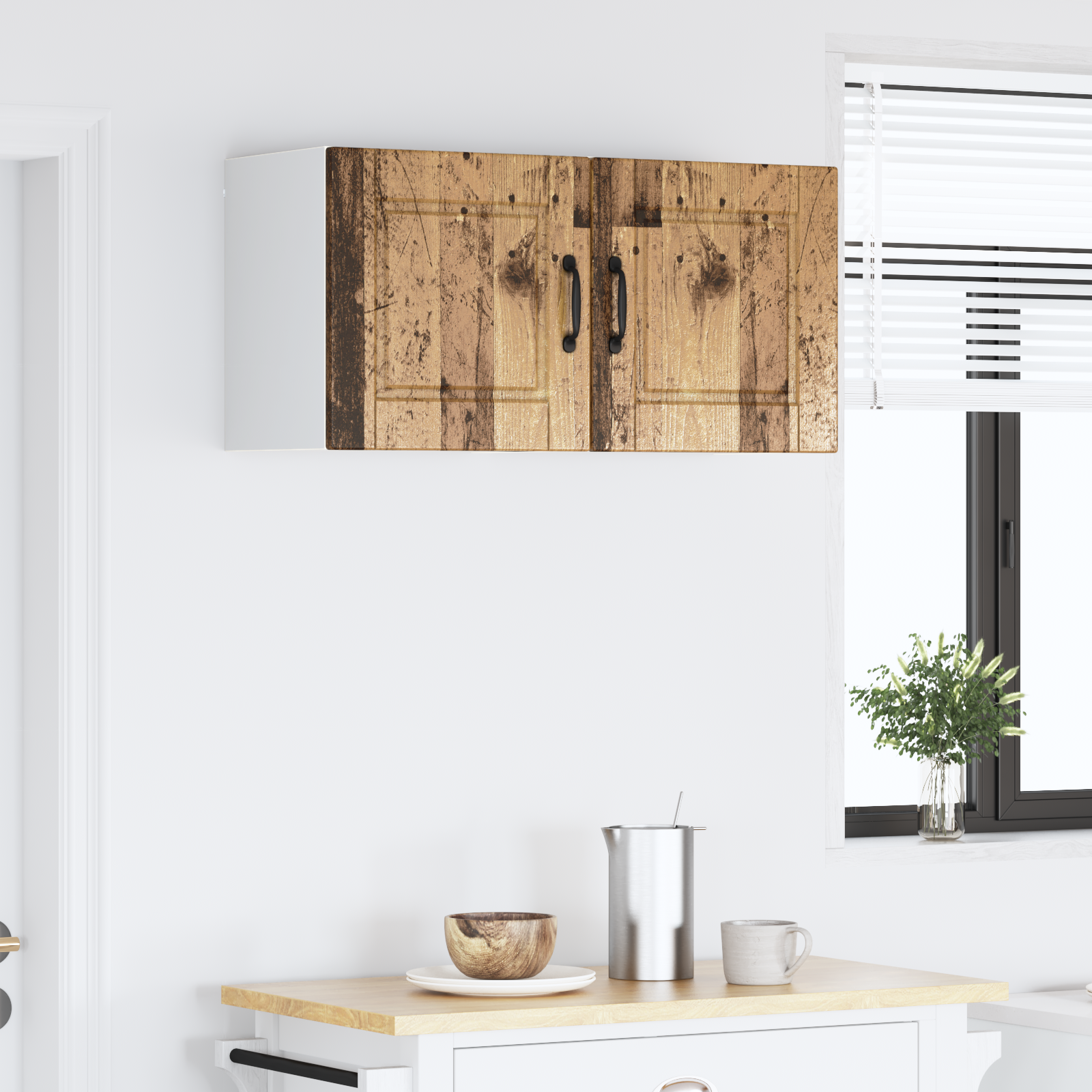 Virtuvės spintelė su lentyna 2 pcs Senas medis 40 x 31 x 40 cm
