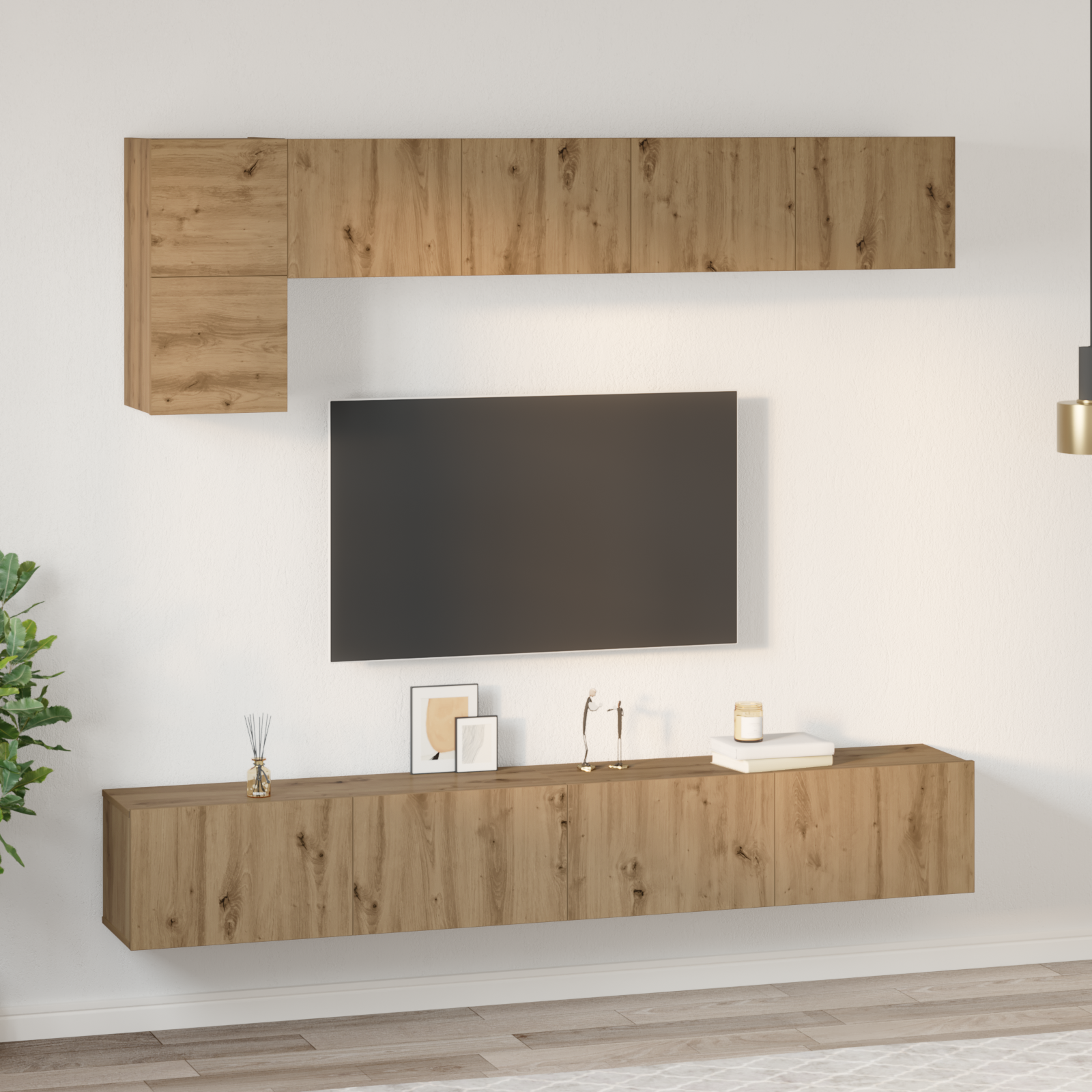 TV spintelių komplektas 5 pcs artisano ąžuolo Vidutinė 100 cm