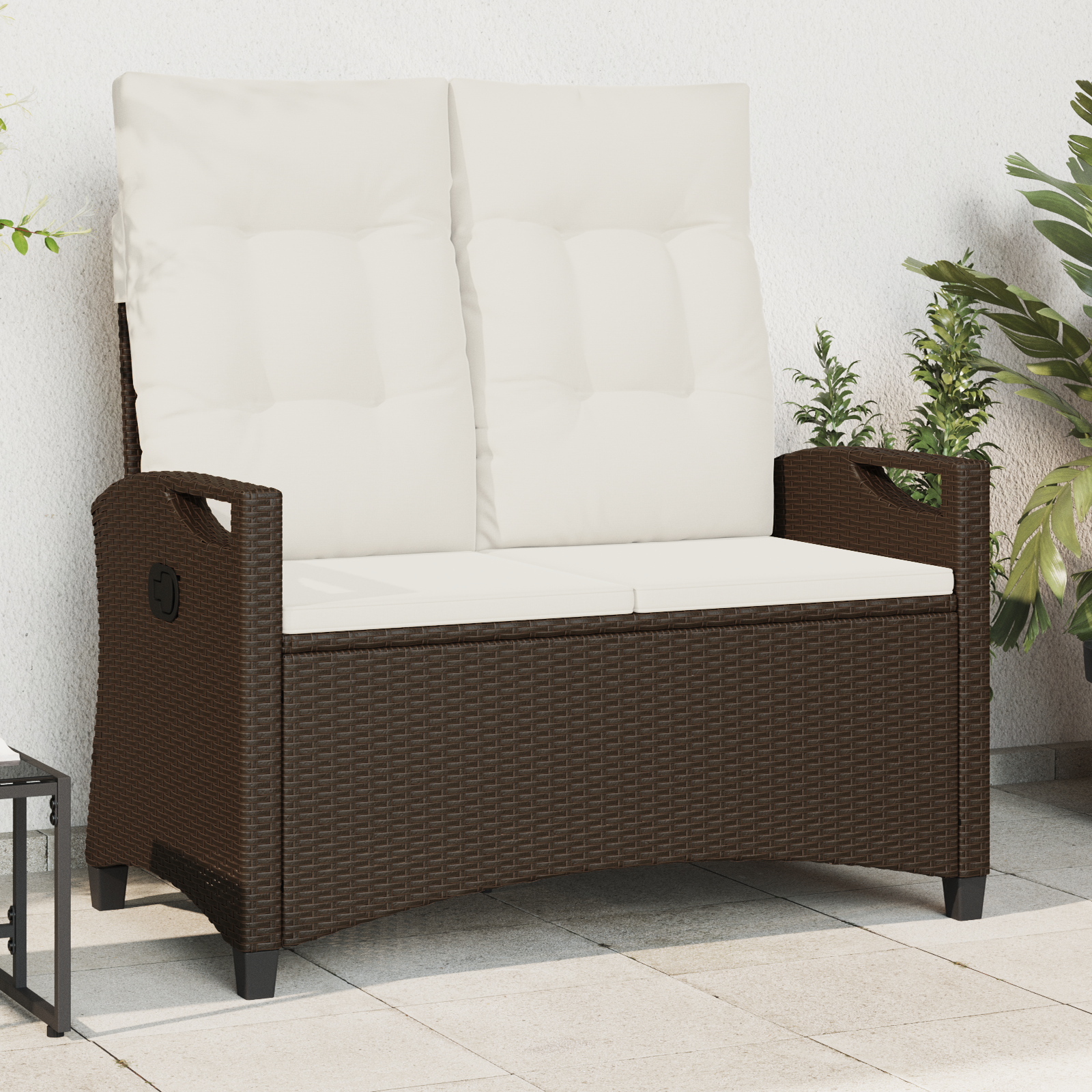 Sodo suolas su pagalve Ruda ir grietinėlė 105 x 60 x 112 cm