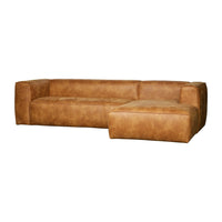 "Bean" Kampinė Sofa, Dešinė, Perdirbta Oda, Konjako Spalva - Namų Idėja