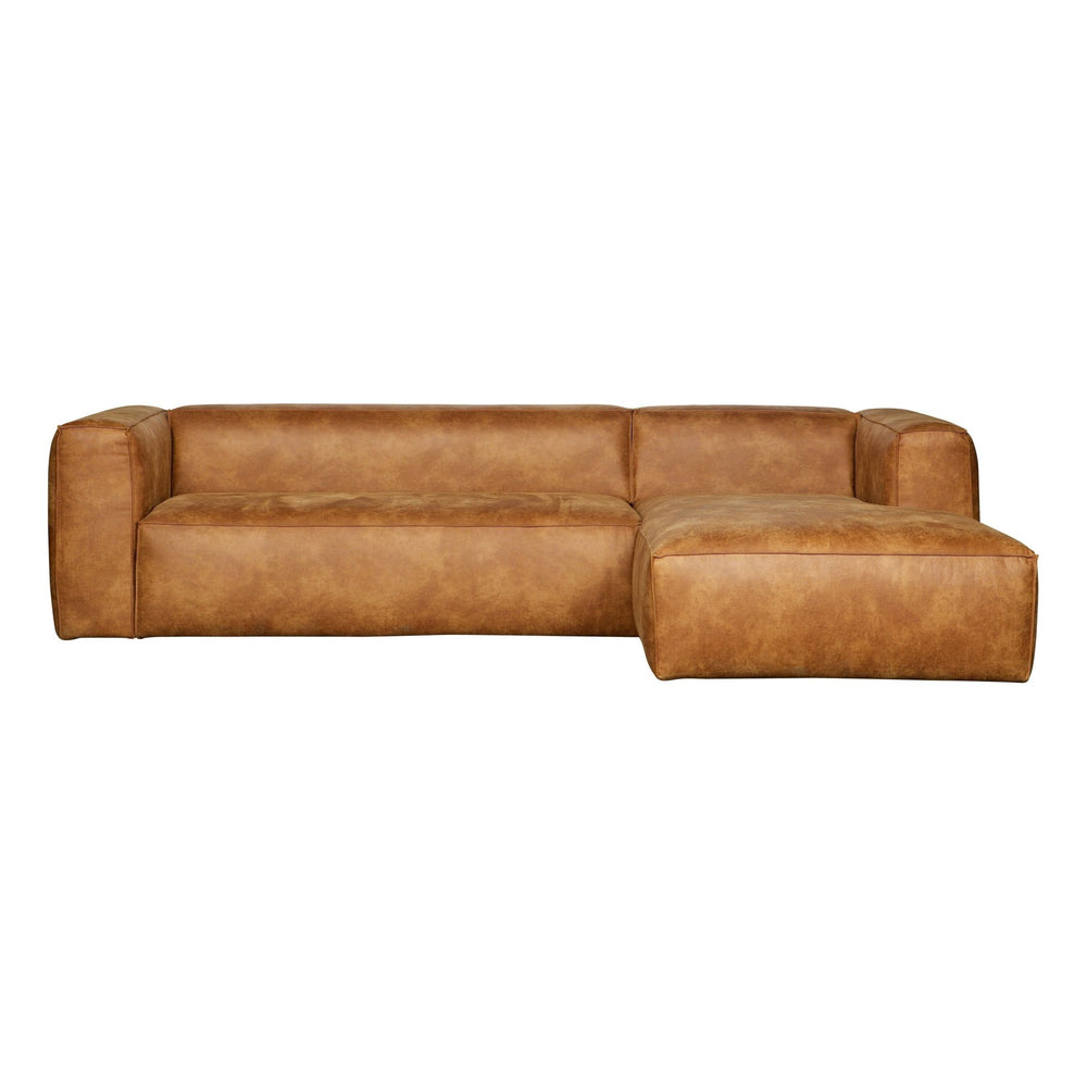 "Bean" Kampinė Sofa, Dešinė, Perdirbta Oda, Konjako Spalva - Namų Idėja