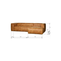"Bean" Kampinė Sofa, Dešinė, Perdirbta Oda, Konjako Spalva - Namų Idėja