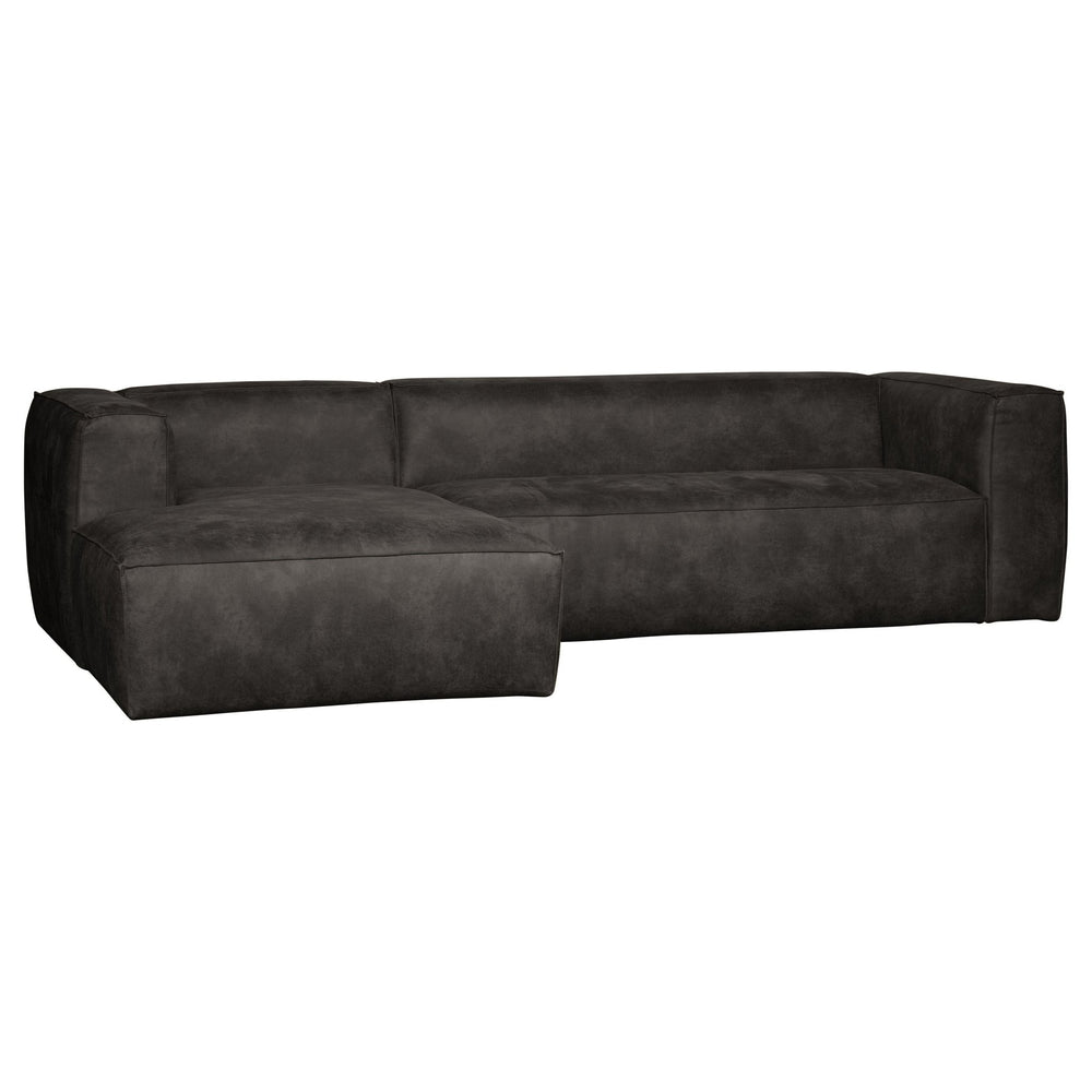 "Bean" Kampine Sofa, Kairė, Perdirbta Oda, Juoda - Namų Idėja