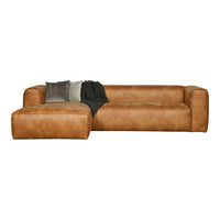 "Bean" Kampinė Sofa, Kairė, Perdirbta Oda, Konjako Spalva - Namų Idėja