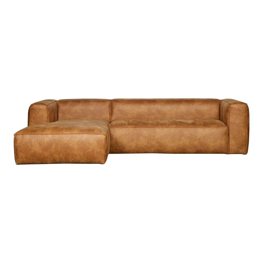 "Bean" Kampinė Sofa, Kairė, Perdirbta Oda, Konjako Spalva - Namų Idėja