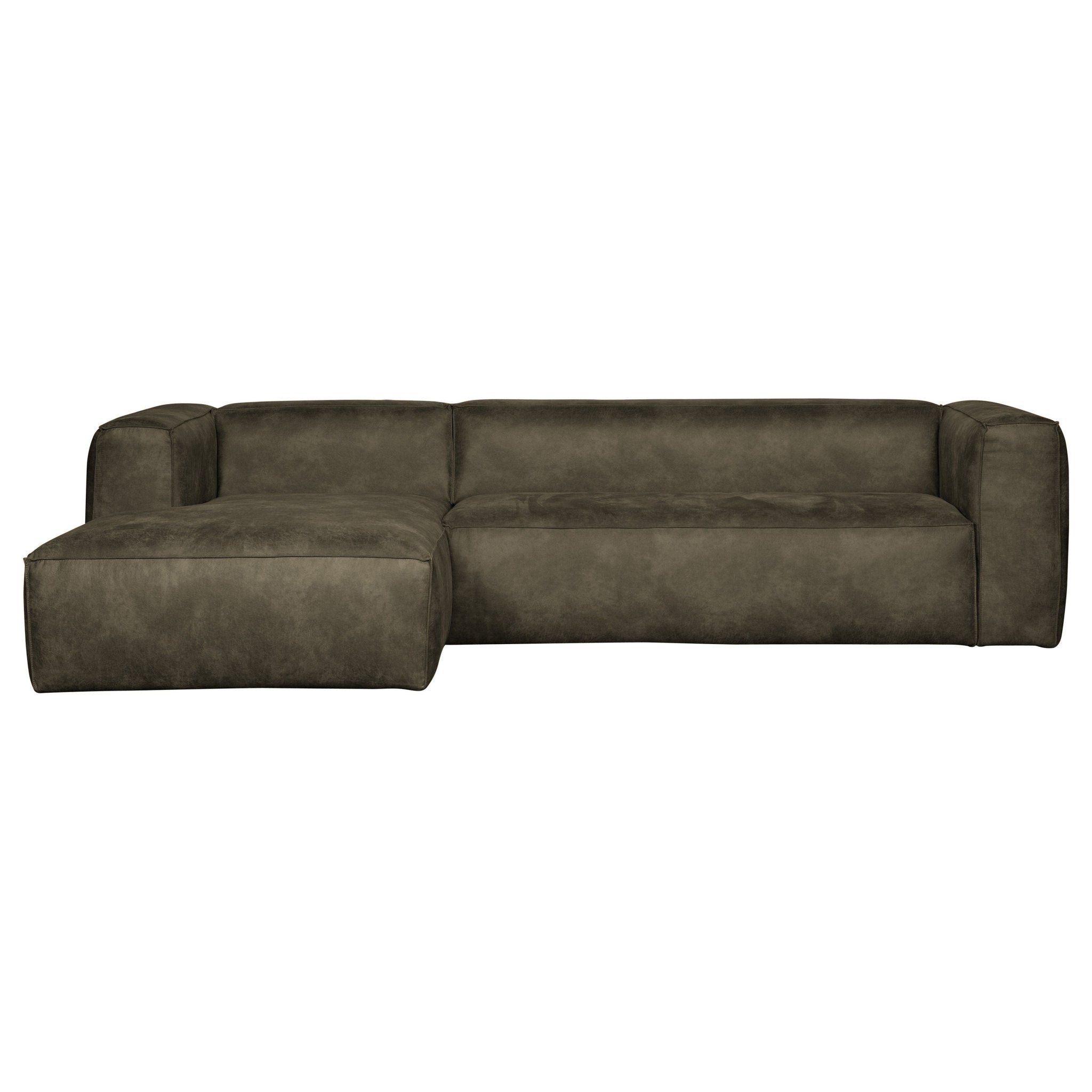 "Bean" Kampinė Sofa, Kairė, Perdirbta Oda, Tamsi Žalia - Namų Idėja